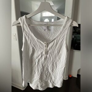 Stars Above | Women’s Henley Tank Top | Small | White